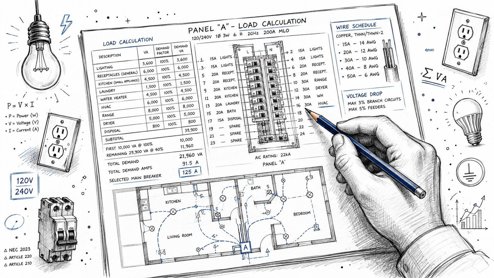 Documenting the Main Service Size Calculation